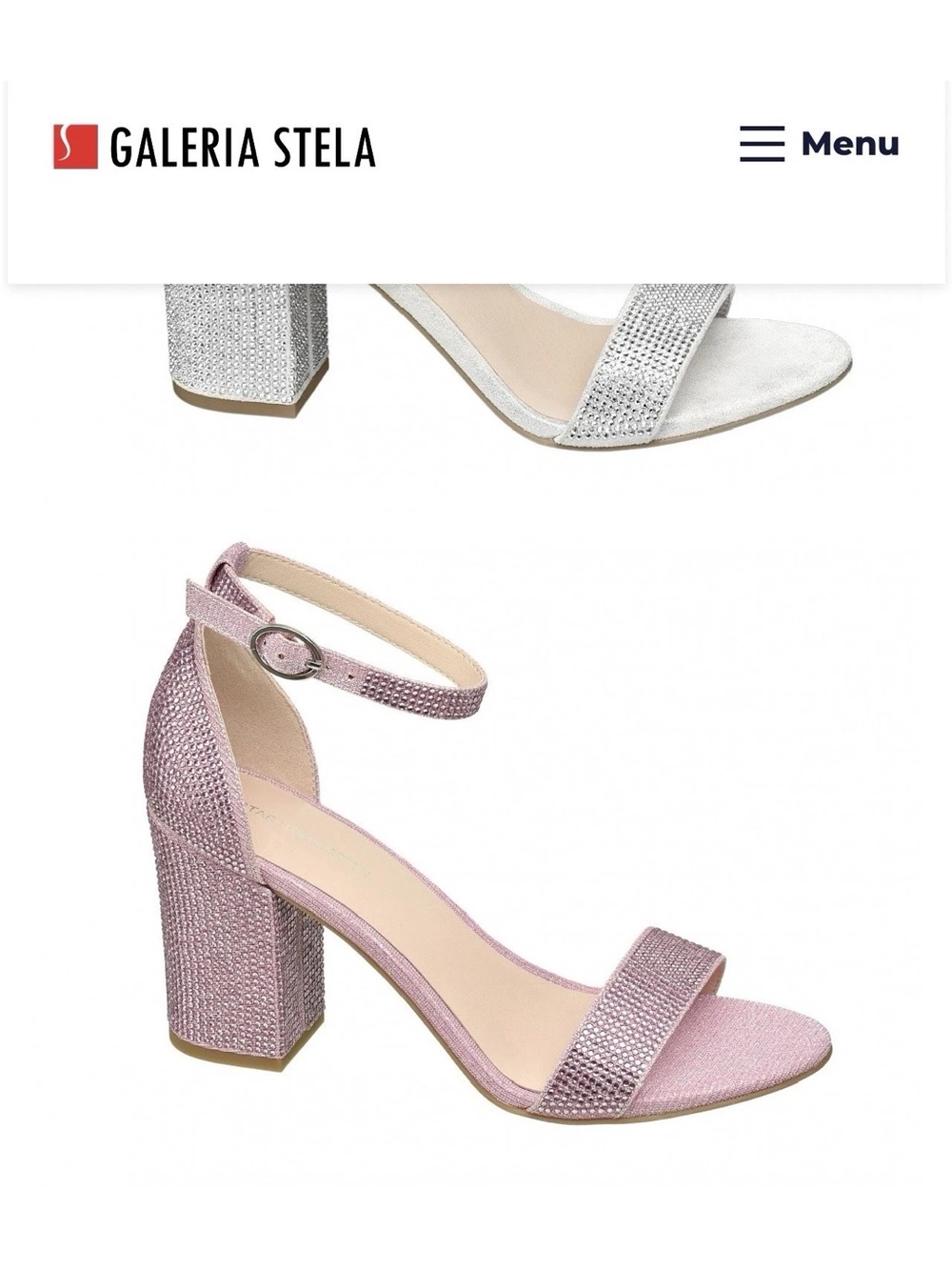 Stela Pink Ankle-Strap Block Heel Sandals